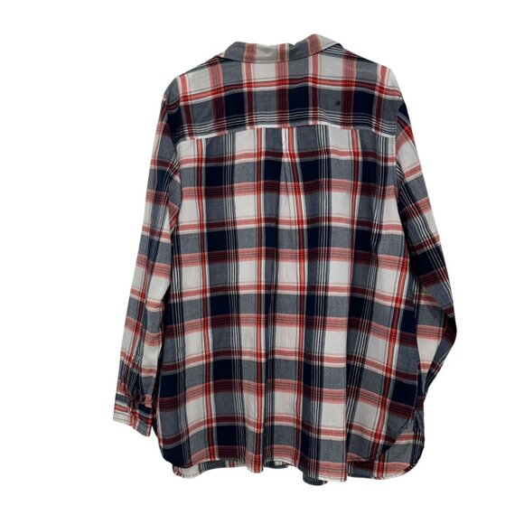 Old Navy Women SZ XXL Plaid Classic Shirt Red/Blue Button-Down Top Cotton Fabric - Picture 10 of 10
